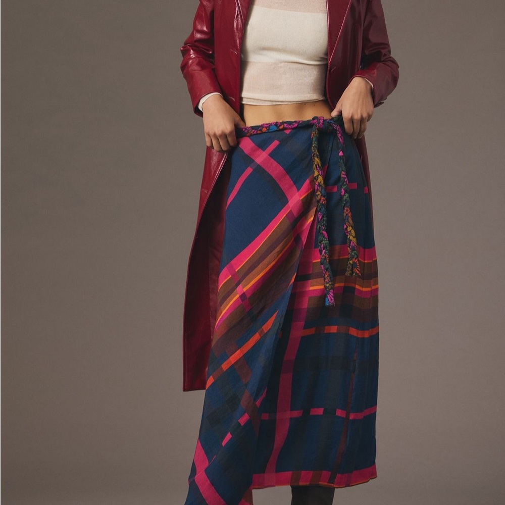 FARM Rio Colorful Plaid Maxi Skirt